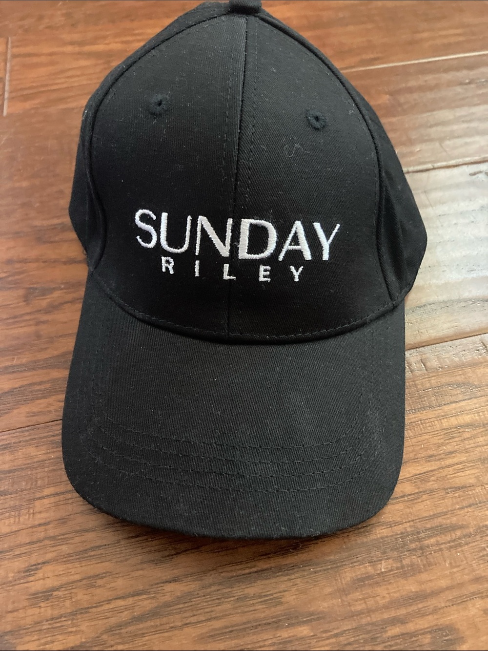Sunday Riley Black Baseball Cap with White Logo